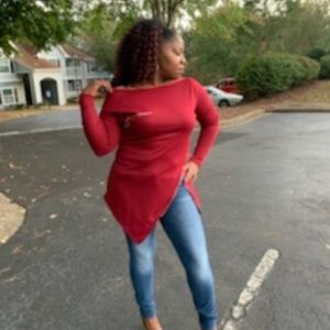 Zipper Designs Side Zip Long Sleeve Top